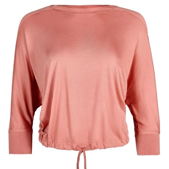 Sweaty Betty Tori Drawstring Top women's size US 10 athletic viscose salmon - Picture 7 of 7